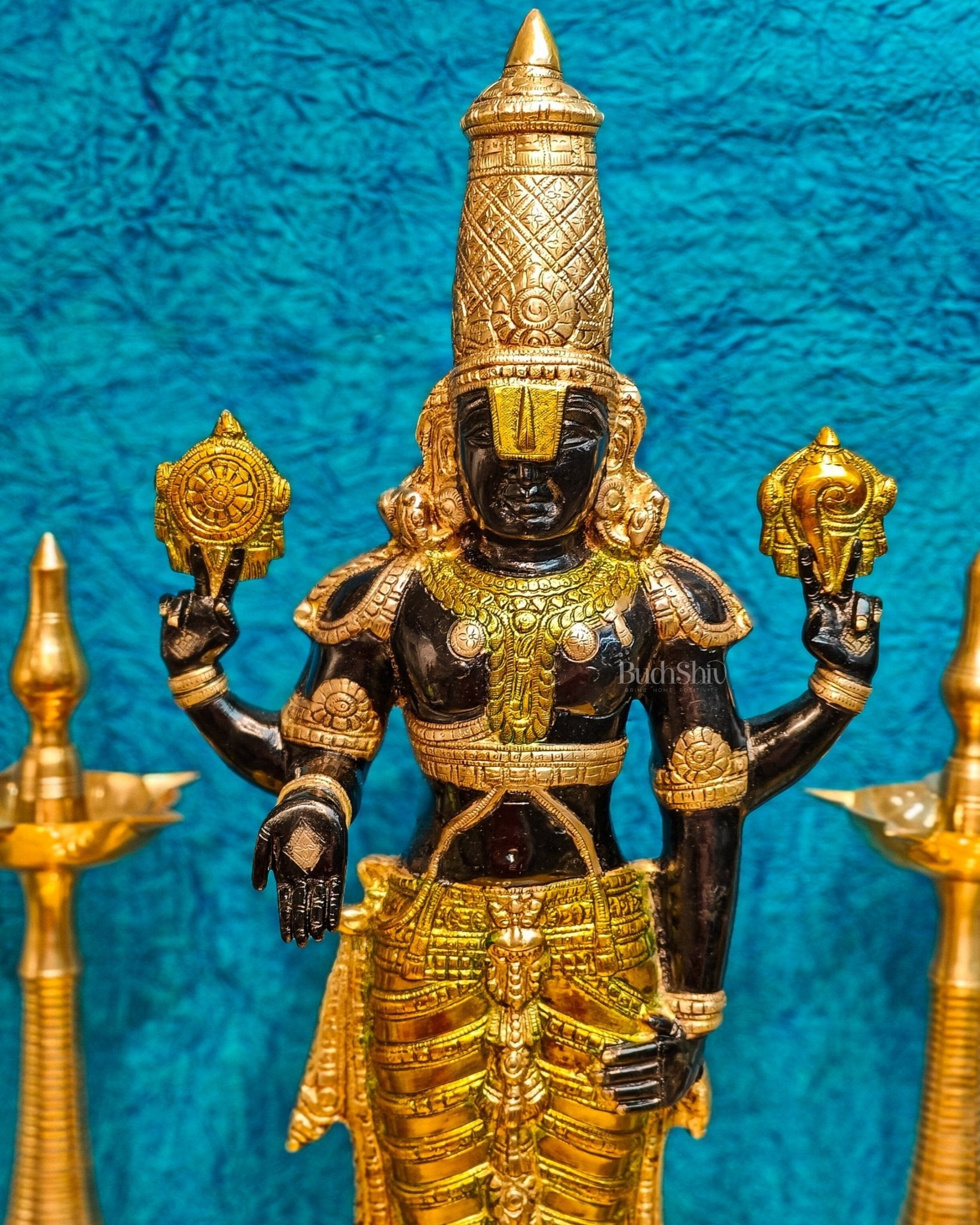 Pure Brass Tirupati Balaji Idol | Lord Venkateshwara's Divine Form | 33 inch