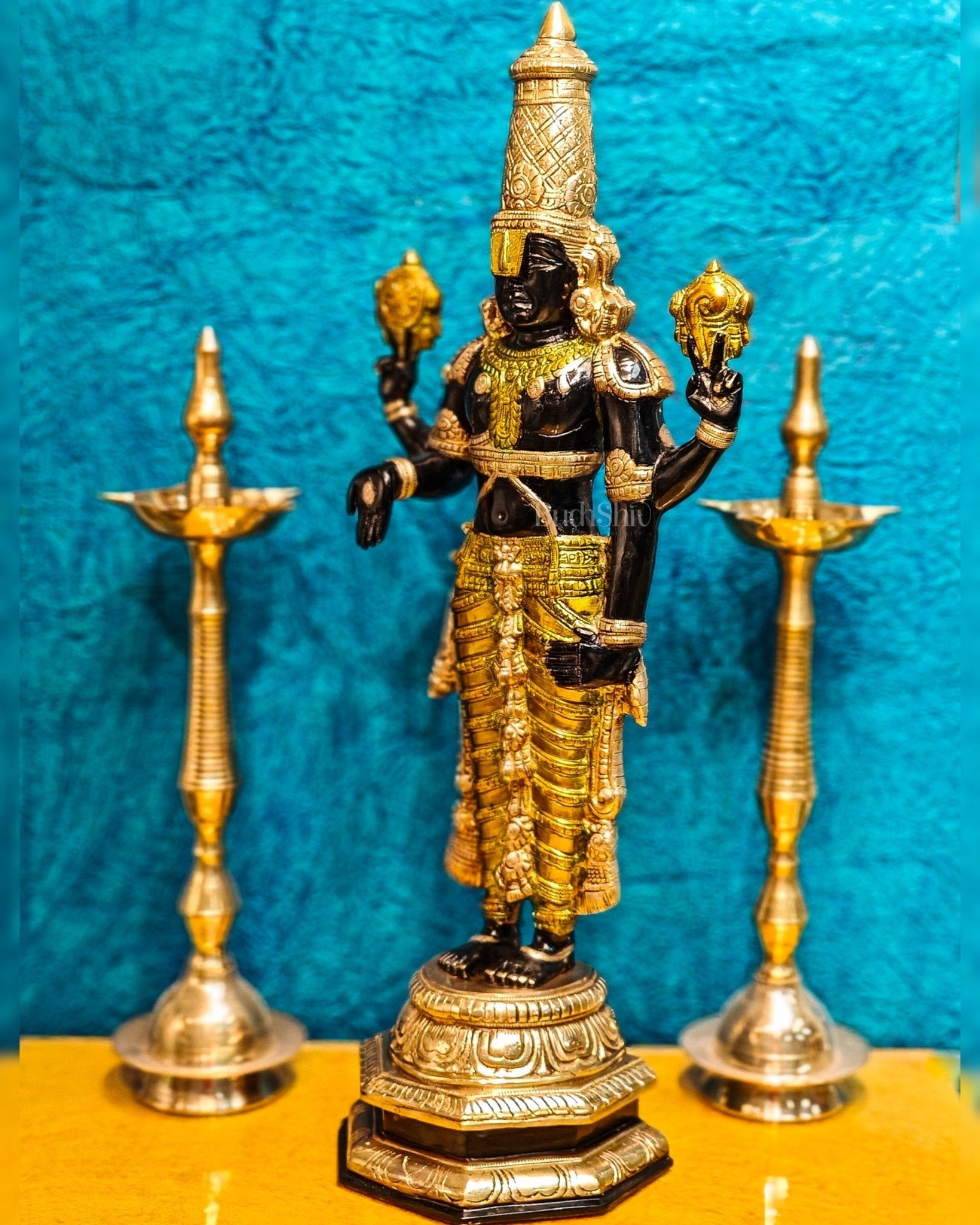 Pure Brass Tirupati Balaji Idol | Lord Venkateshwara's Divine Form | 33 inch