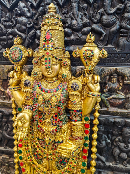 Pure Brass Tirupati Balaji Idol | Lord Venkateshwara's Divine Form | 48 inch