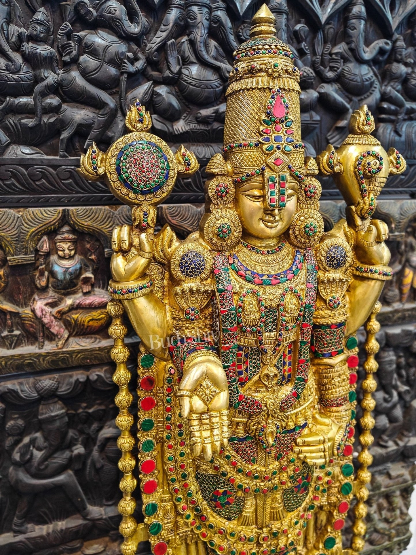 Pure Brass Tirupati Balaji Idol | Lord Venkateshwara's Divine Form | 48 inch