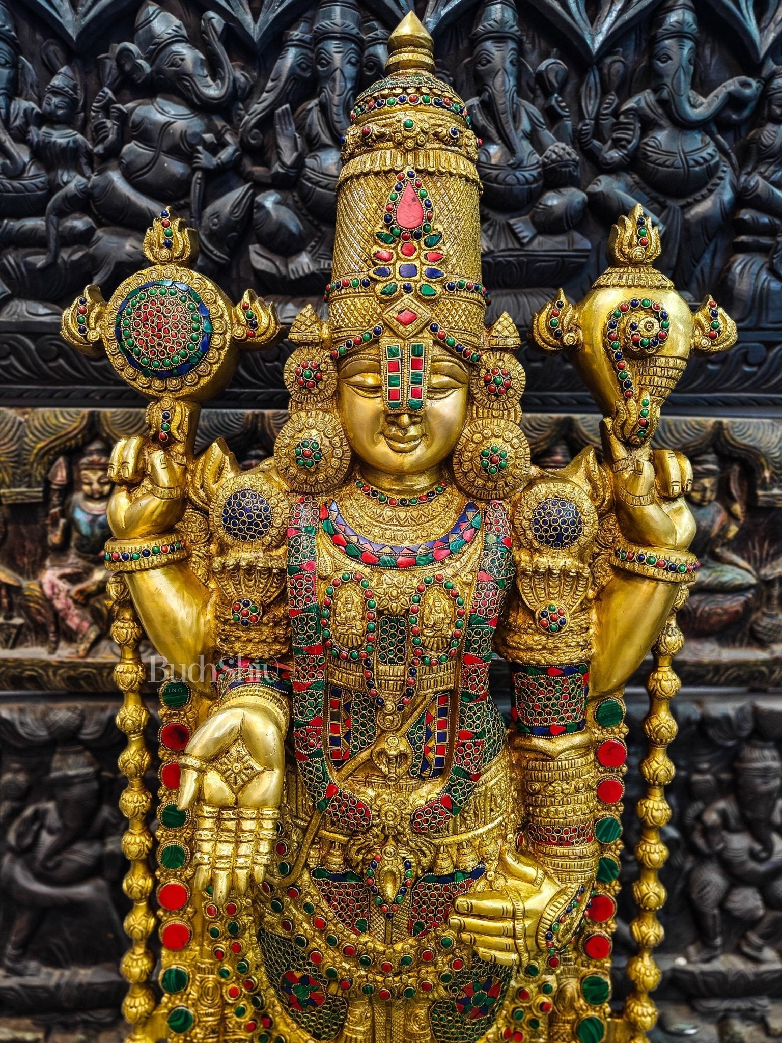 Pure Brass Tirupati Balaji Idol | Lord Venkateshwara's Divine Form | 48 inch