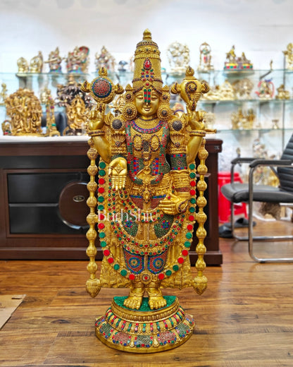 Pure Brass Tirupati Balaji Idol | Lord Venkateshwara's Divine Form | 48 inch
