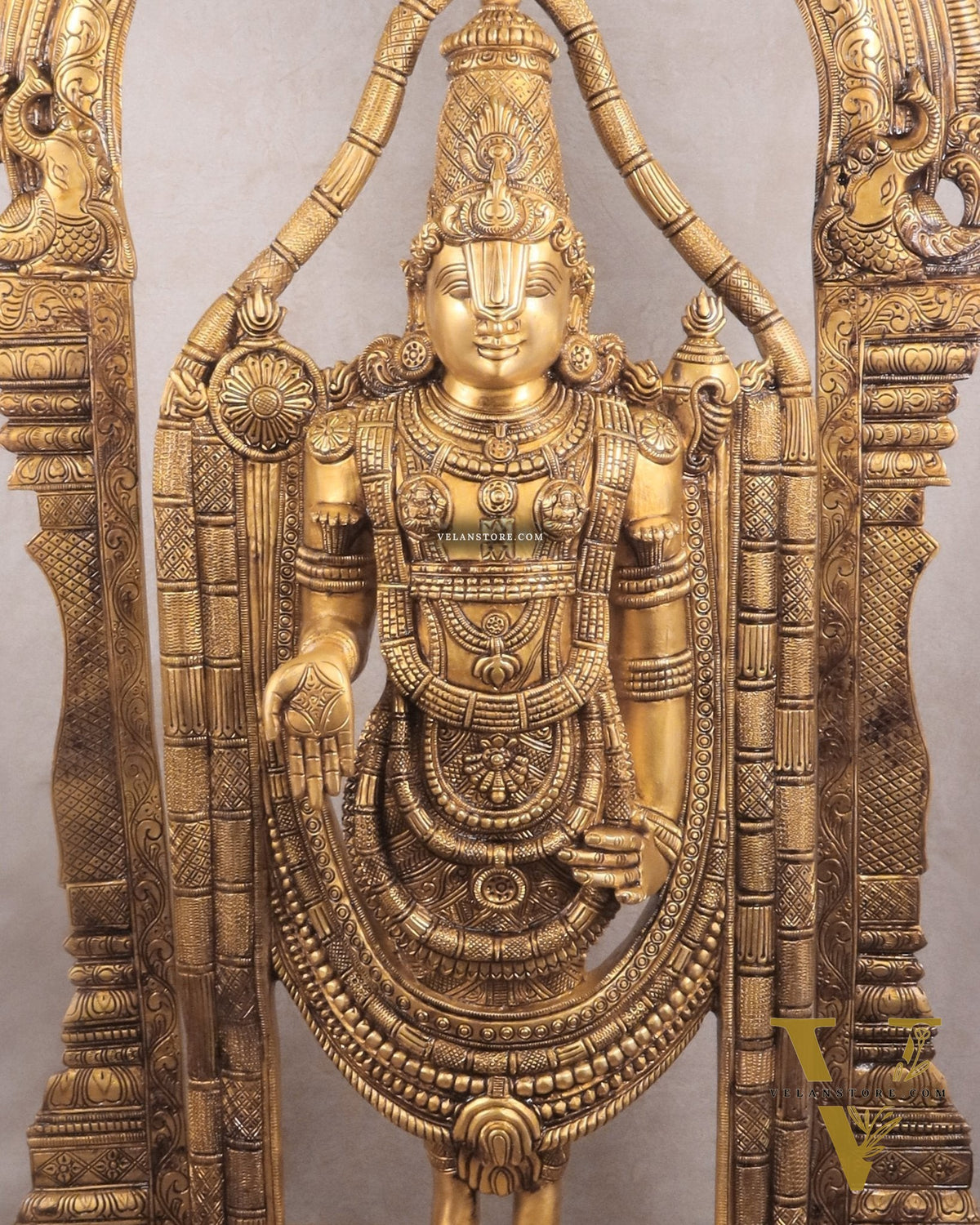 Pure Brass Tirupati Balaji Lord Venkateshwara Statue with Thiruvarchi - 40"