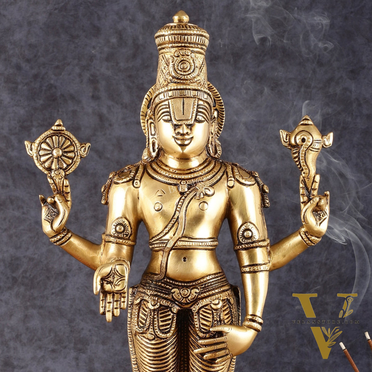 Pure Brass Tirupati Balaji Statue - 19"