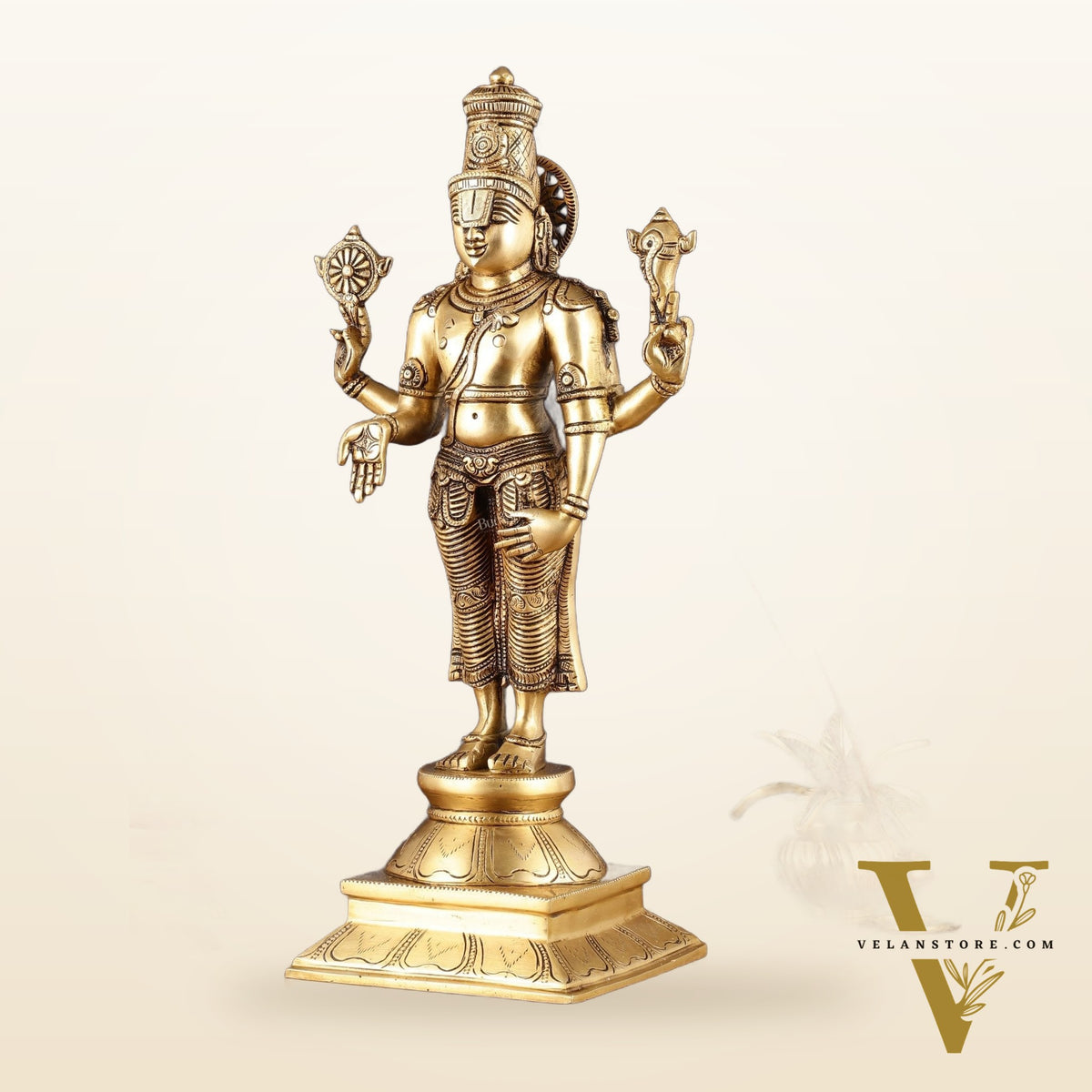 Pure Brass Tirupati Balaji Statue - 19"