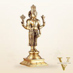 Pure Brass Tirupati Balaji Statue - 19"