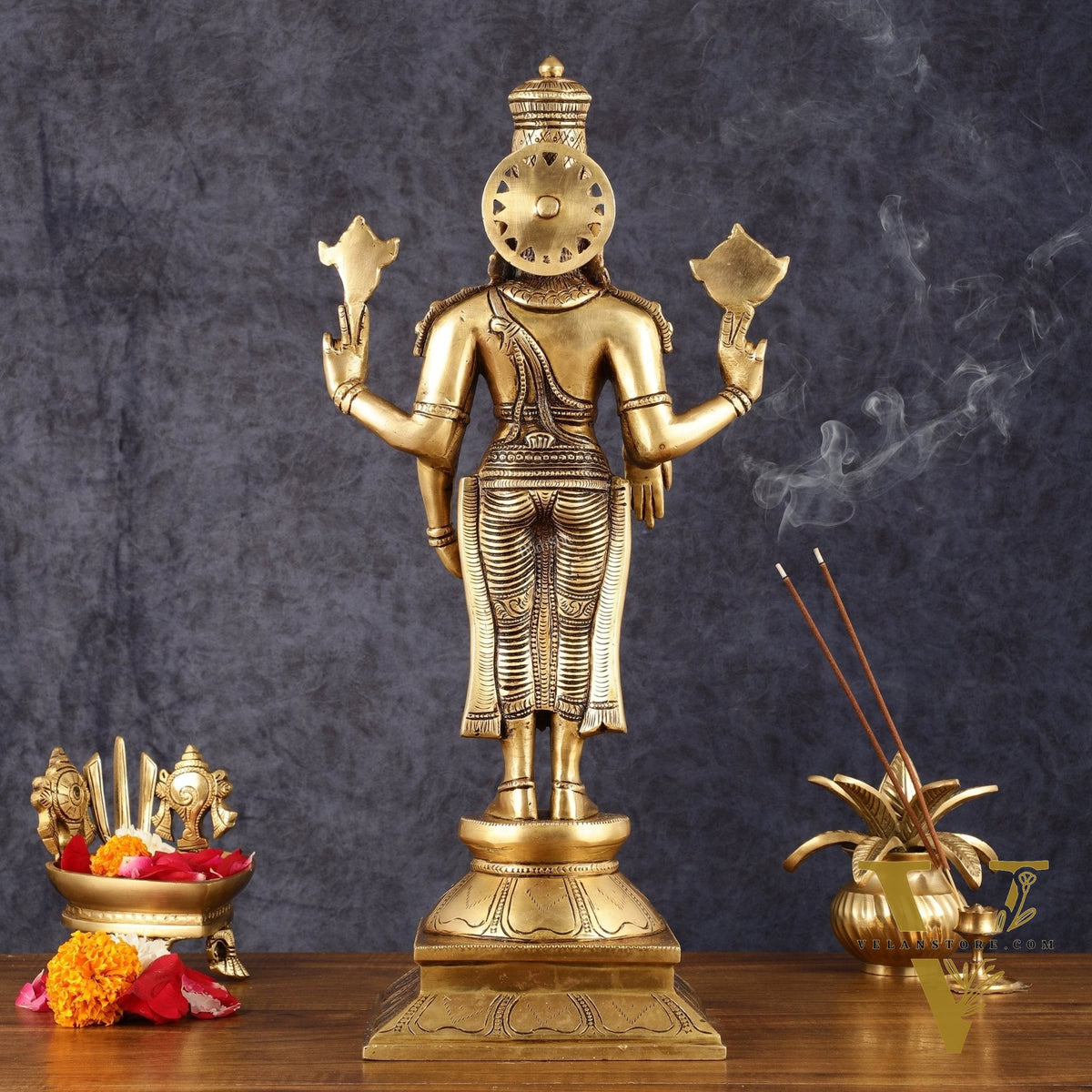 Pure Brass Tirupati Balaji Statue - 19"