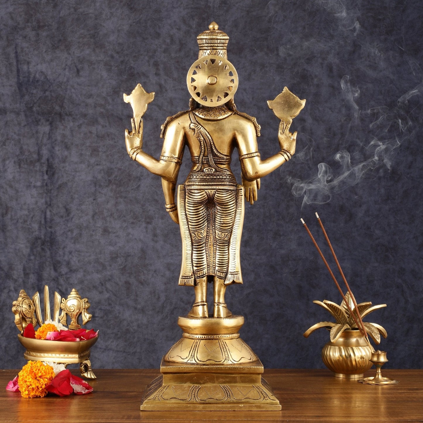 Pure Brass Tirupati Balaji Statue - 19"