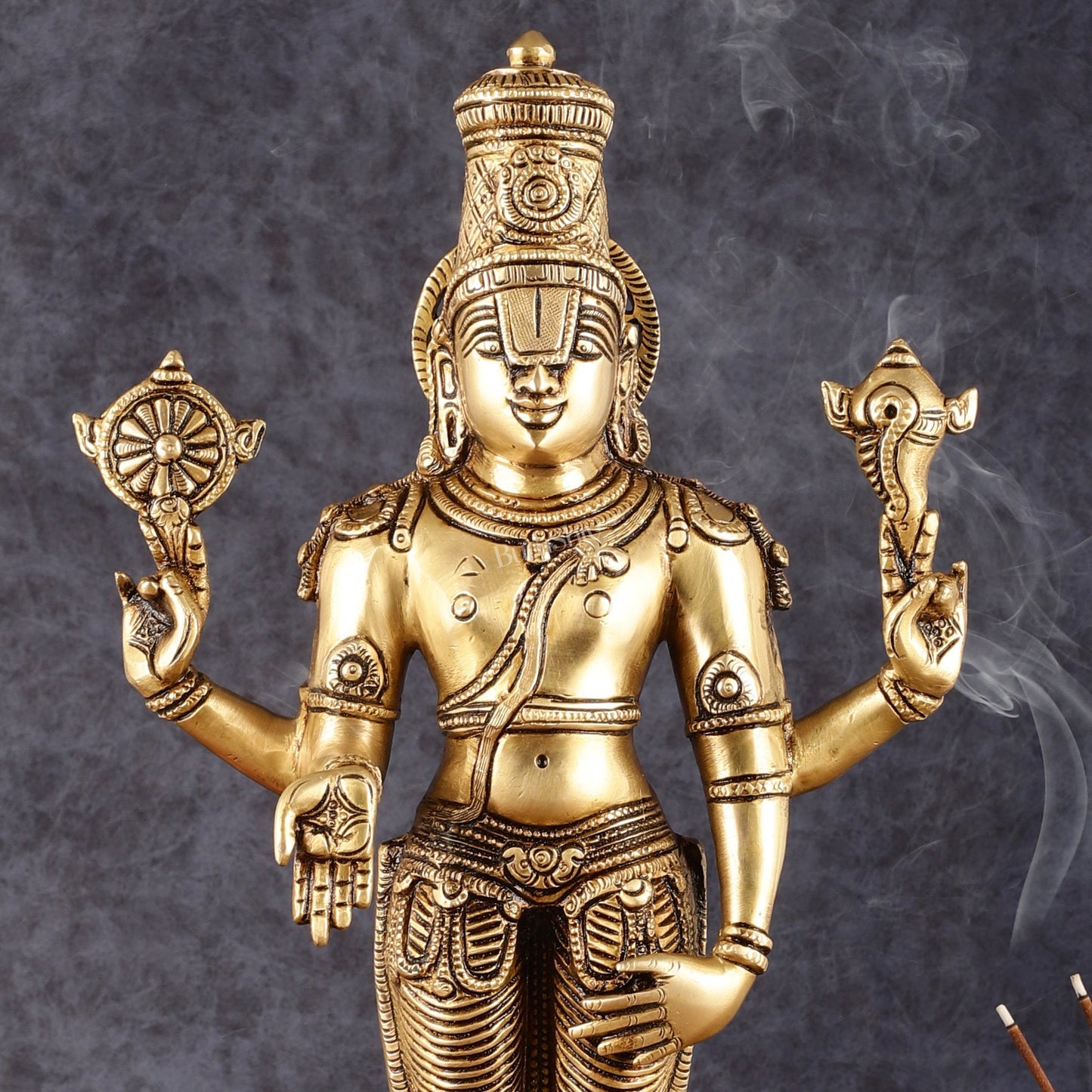 Pure Brass Tirupati Balaji Statue - 19"