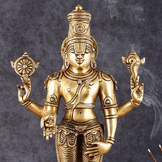 Pure Brass Tirupati Balaji Statue - 19"