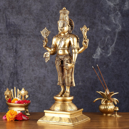 Pure Brass Tirupati Balaji Statue - 19"