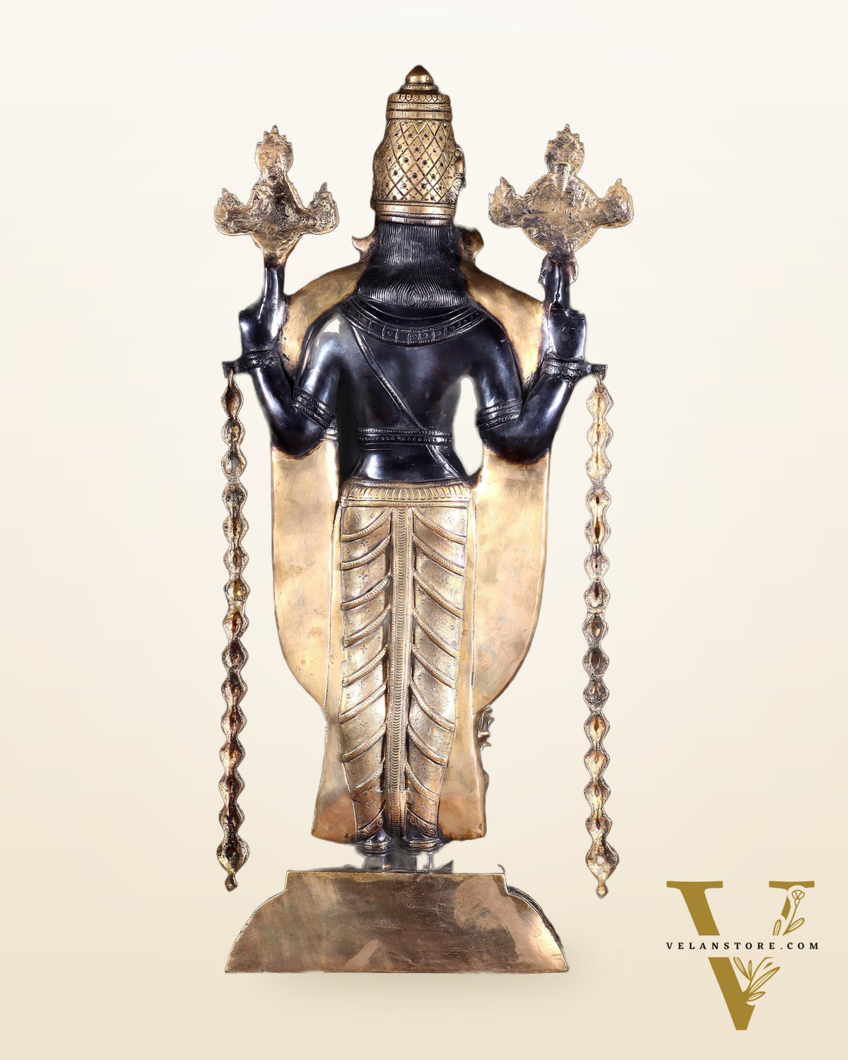Pure Brass Tirupati Balaji with Engraved Goddess Lakshmi – 28”