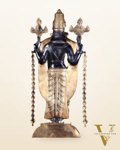 Pure Brass Tirupati Balaji with Engraved Goddess Lakshmi – 28”