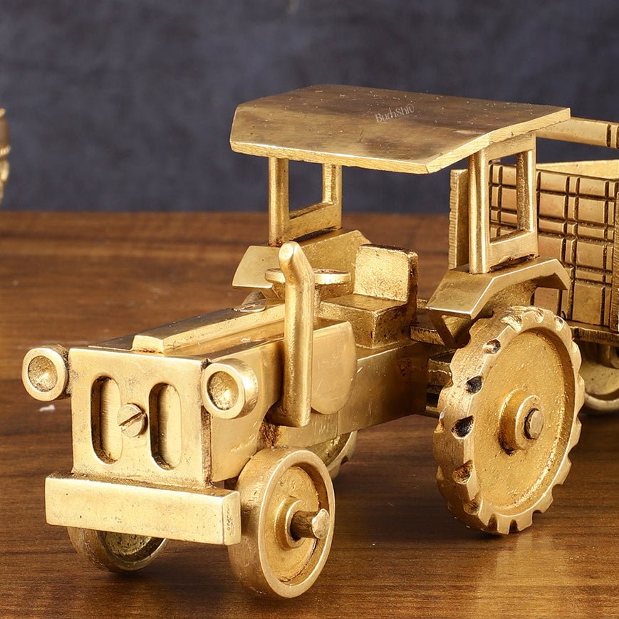 Pure Brass Tractor Showpiece - 4" Height