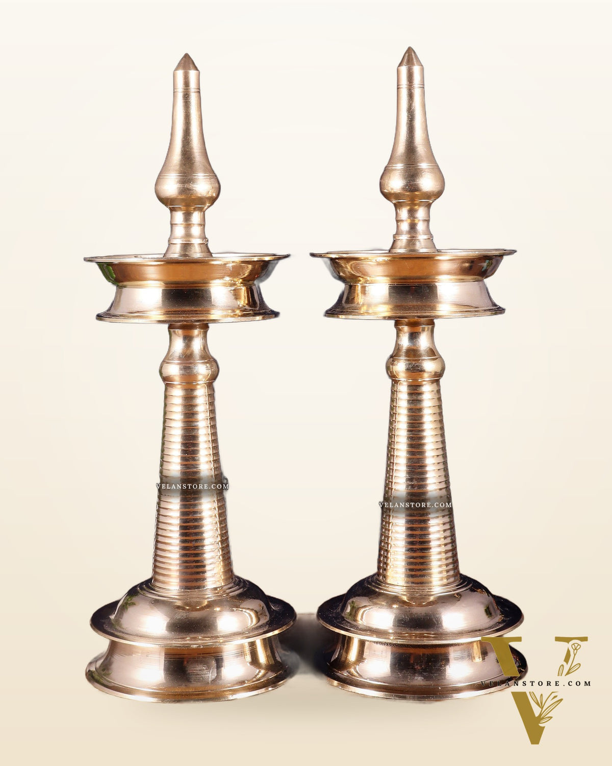 Pure Brass Traditional Kerala Lamp Nilavilakku – Pair ( available in different sizes)