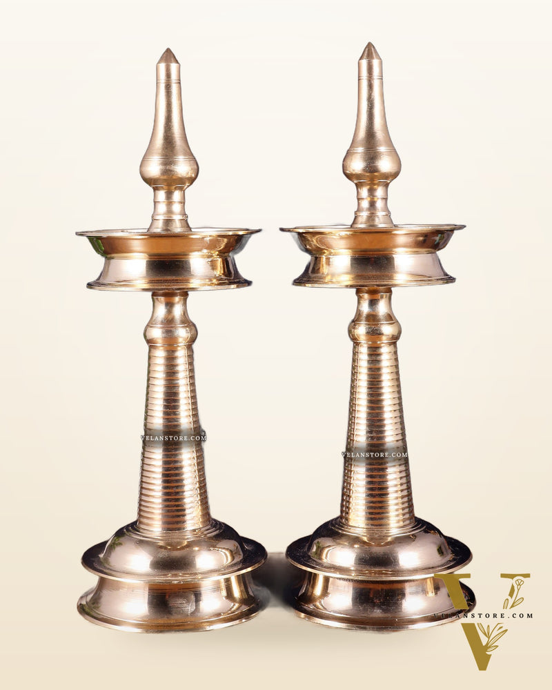 Pure Brass Traditional Kerala Lamp Nilavilakku – Pair ( available in different sizes)