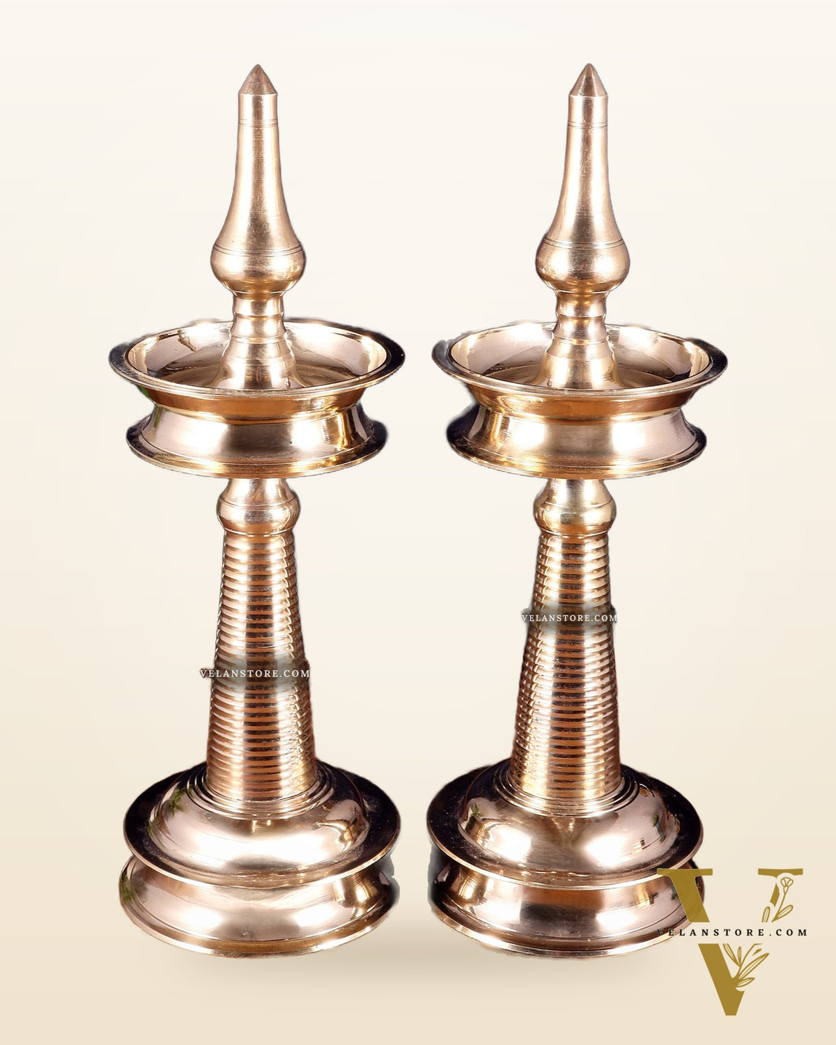 Pure Brass Traditional Kerala Lamp Nilavilakku – Pair ( available in different sizes)