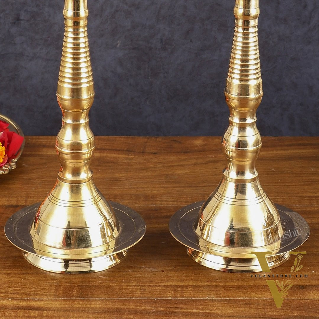 Pure Brass Traditional Kerala Oil Lamp villaku - 16 Inches