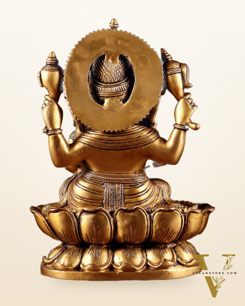 Pure Brass uchishta Shakti Ganesha Idol – 10.5" Handcrafted