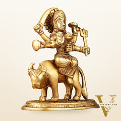 Pure Brass Umiya Mata Idol - 5.5" durga on cow