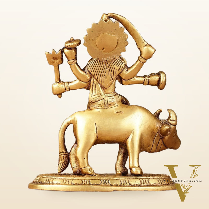 Pure Brass Umiya Mata Idol - 5.5" durga on cow