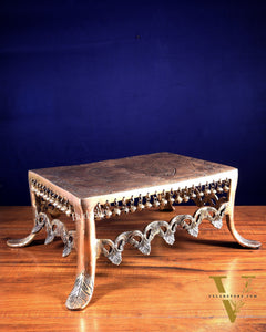 Pure Brass Unique Chowki with Ghungroos | Heavy-Duty Temple Stand
