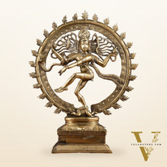 Pure Brass Unique Dancing Shiva Nataraja Statue - Height 21"