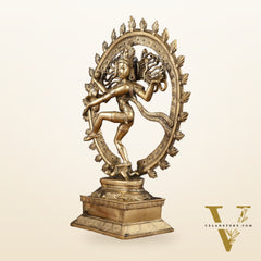 Pure Brass Unique Dancing Shiva Nataraja Statue - Height 21"