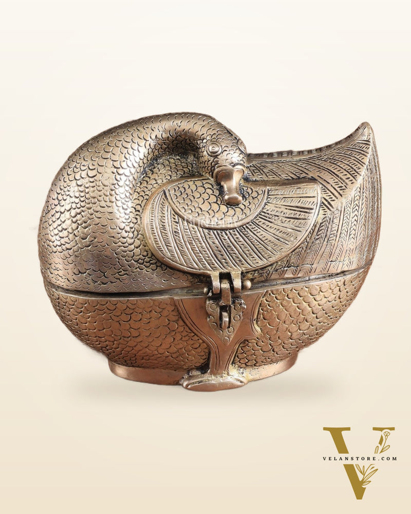 Pure Brass Unique Duck-Shaped Multipurpose Storage Box – Elegant Home Décor