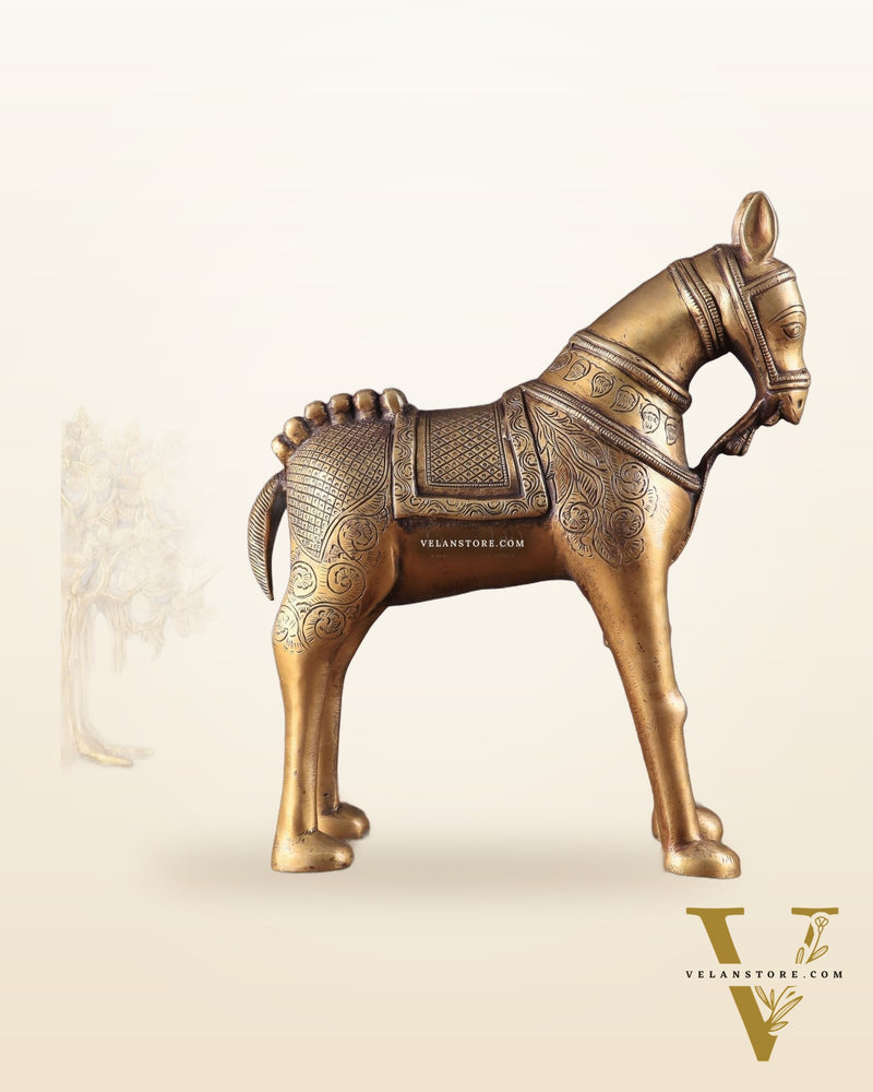 Pure Brass Unique Horse Statue Showpiece 12.6 inches