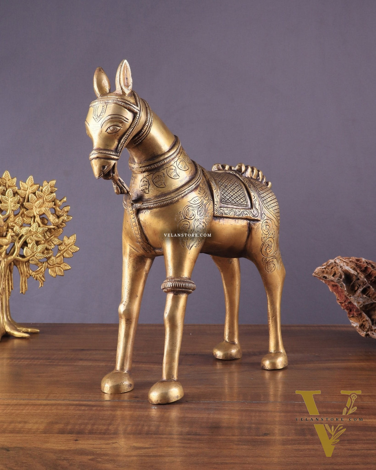 Pure Brass Unique Horse Statue Showpiece 12.6 inches