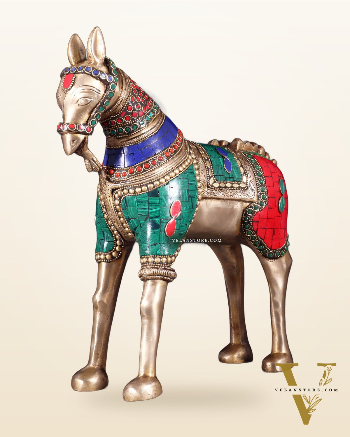 Pure Brass Unique Horse Statue Showpiece 12.6"