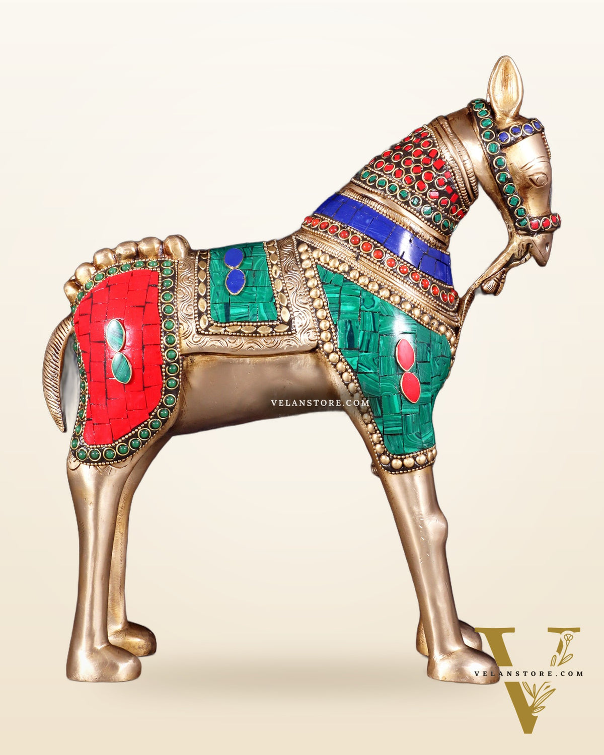 Pure Brass Unique Horse Statue Showpiece 12.6"