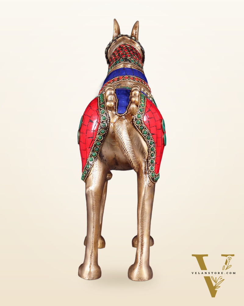 Pure Brass Unique Horse Statue Showpiece 12.6"