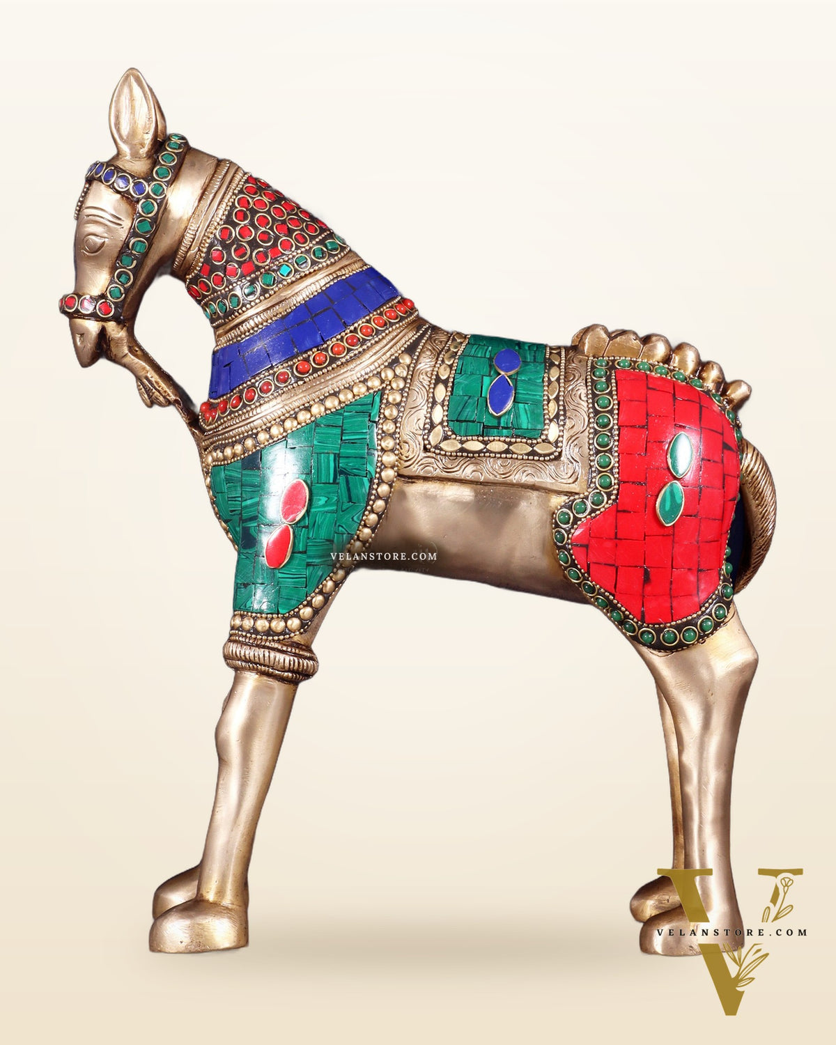 Pure Brass Unique Horse Statue Showpiece 12.6"