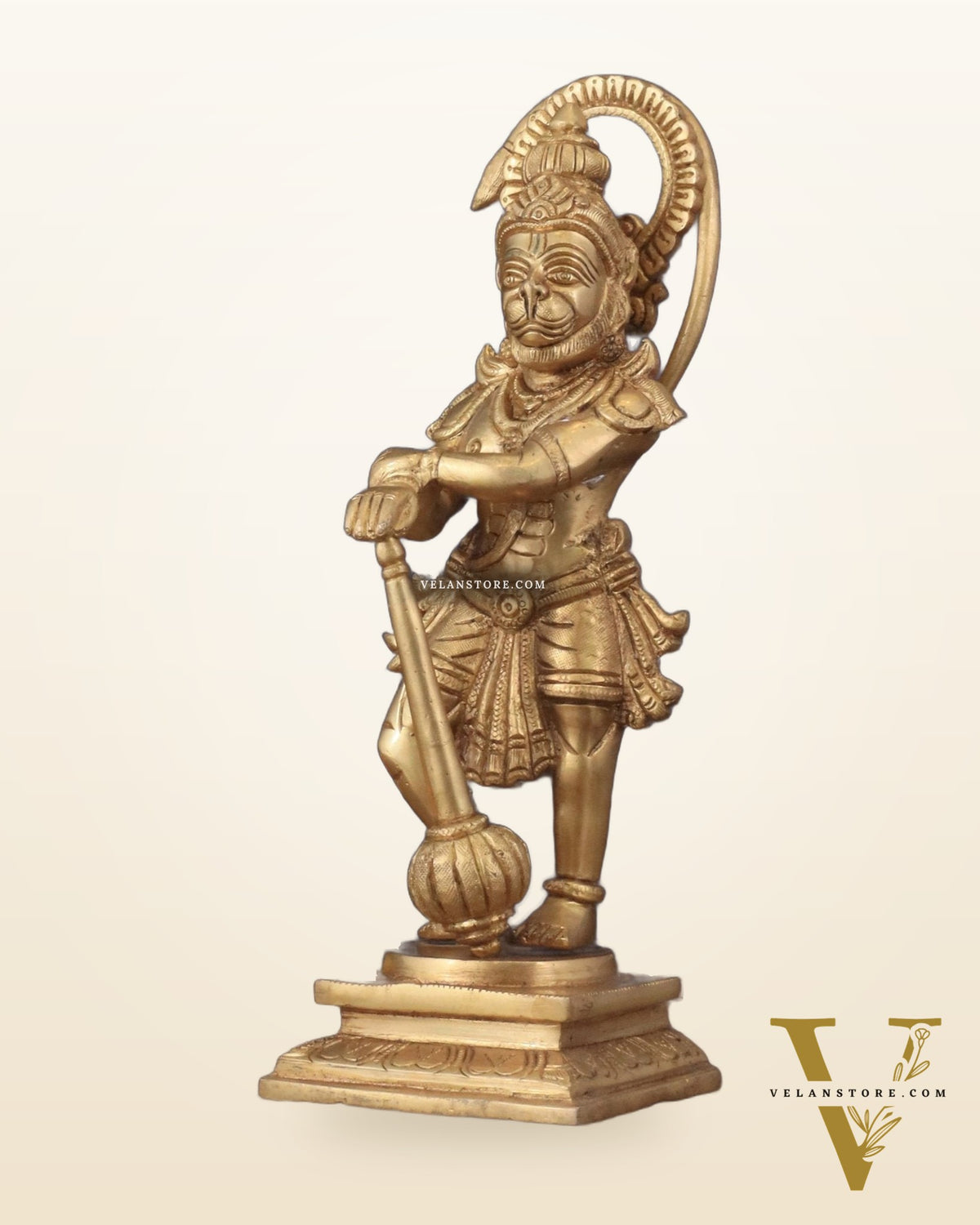 Pure Brass Unique Standing Lord Hanuman Statue - 11"
