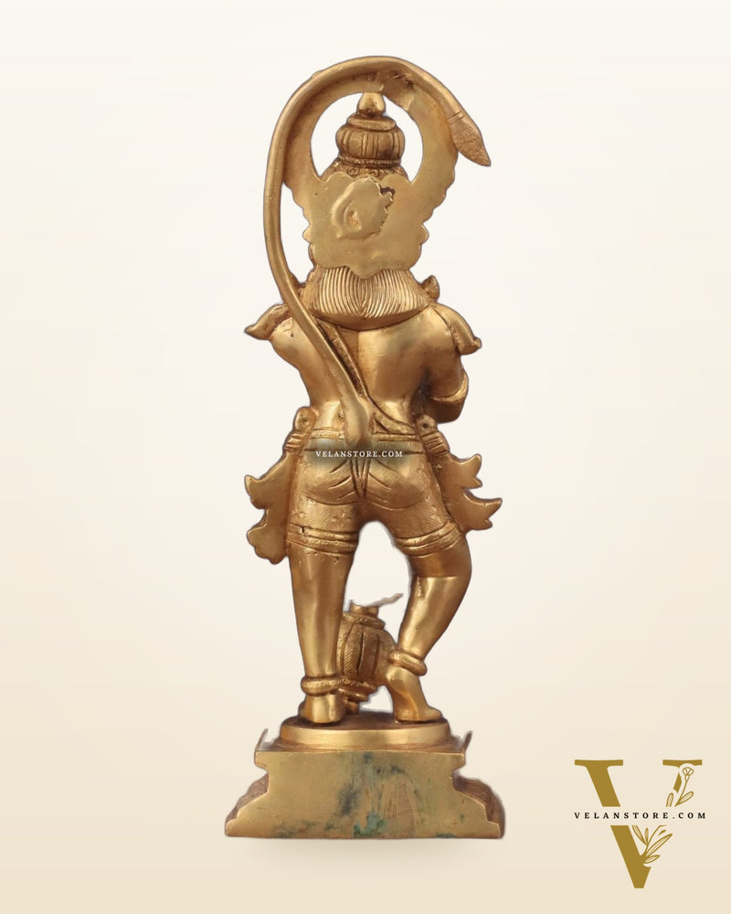 Pure Brass Unique Standing Lord Hanuman Statue - 11"