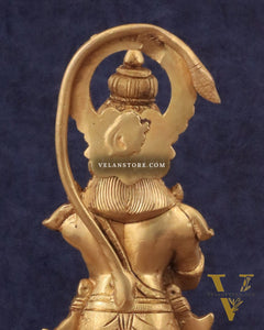 Pure Brass Unique Standing Lord Hanuman Statue - 11"