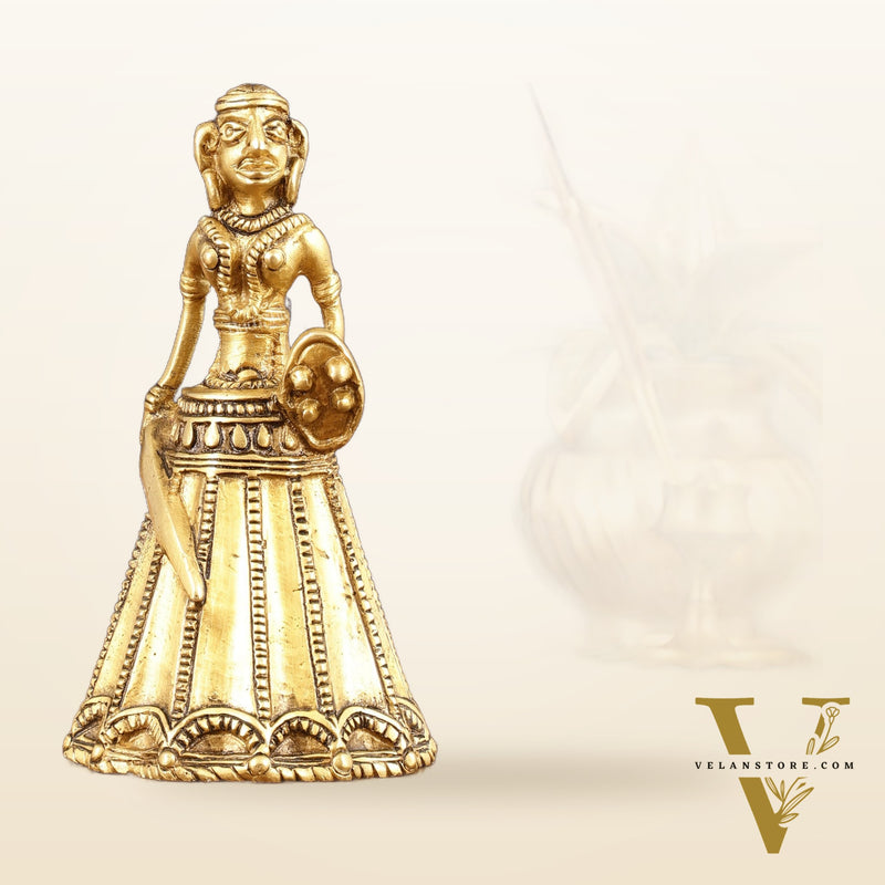 Pure Brass Unique Tribal Bell - 5.5" Height