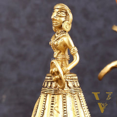 Pure Brass Unique Tribal Bell - 5.5" Height