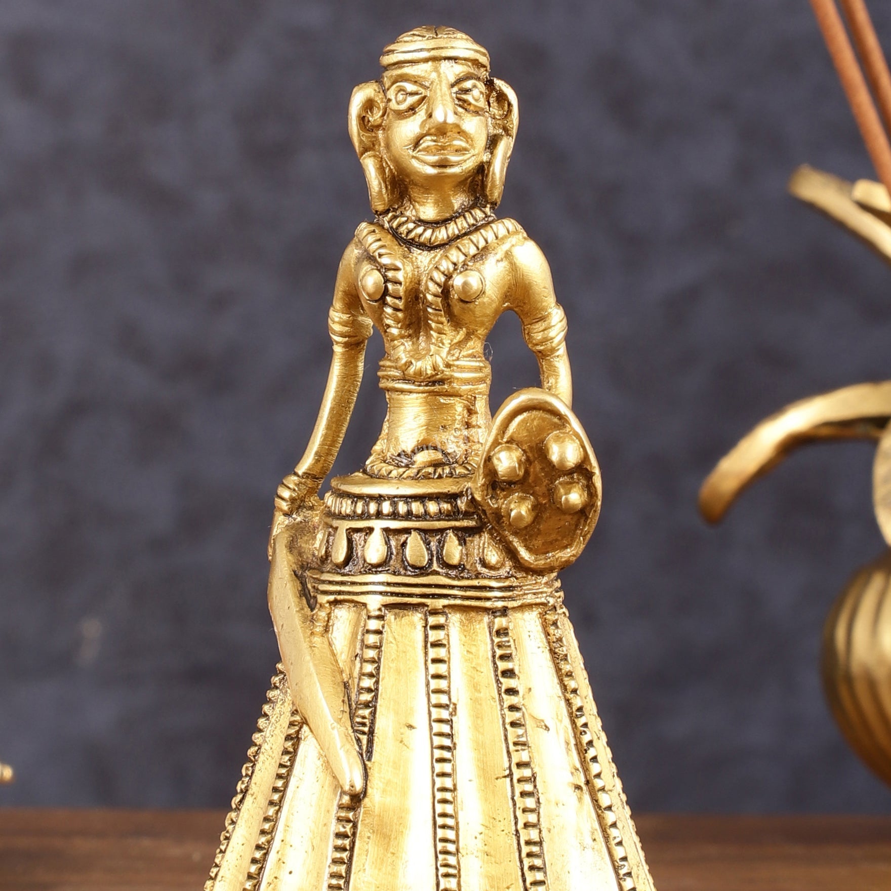 Pure Brass Unique Tribal Bell - 5.5" Height
