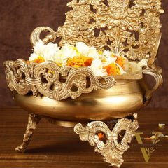 Pure Brass Urli Bowl Antique Style | 12 inch