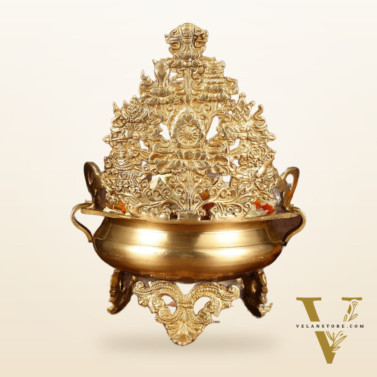 Pure Brass Urli Bowl Antique Style | 12 inch