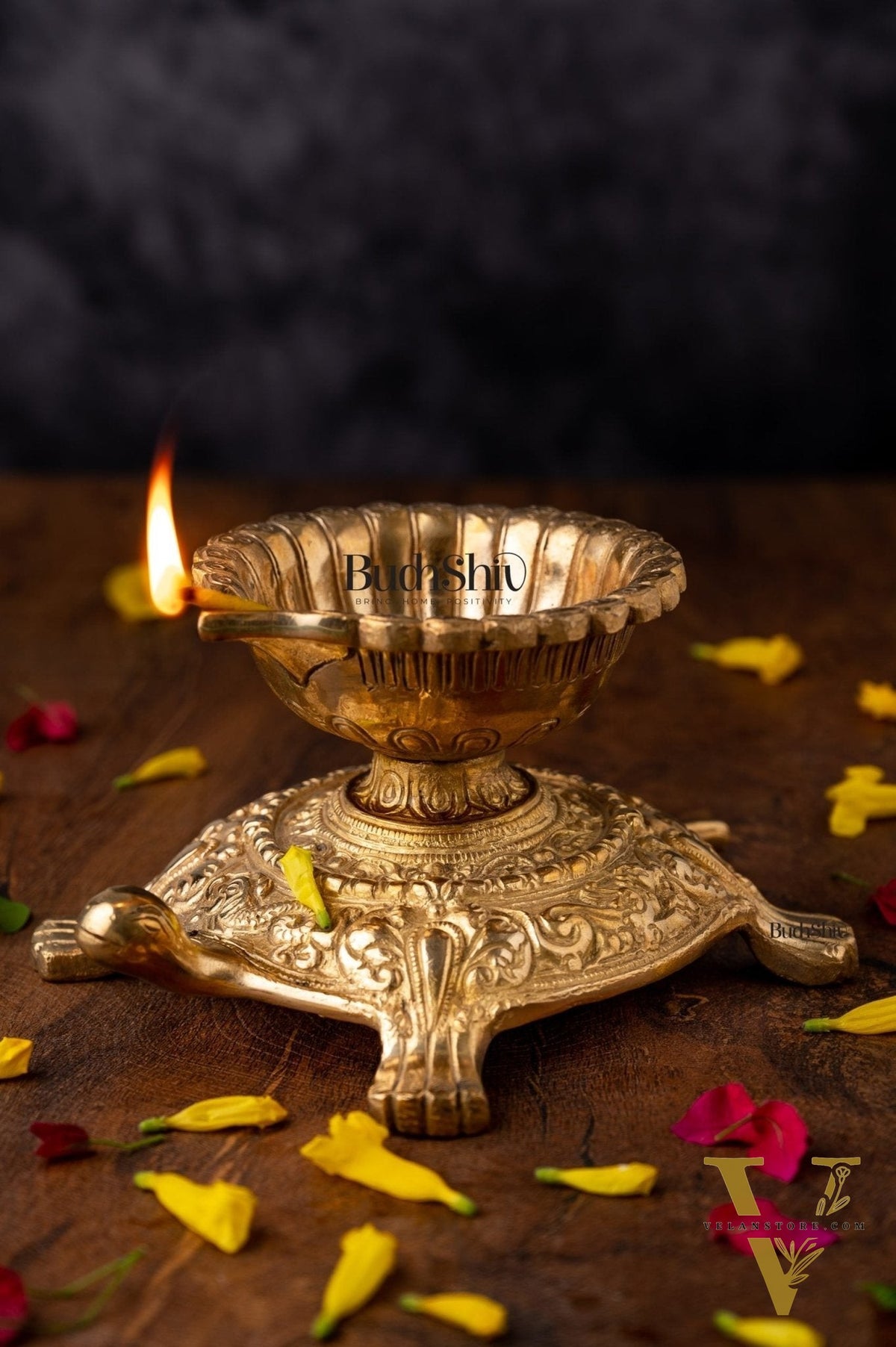 Pure Brass Vastu Tortoise Diya Lamp 6 inch