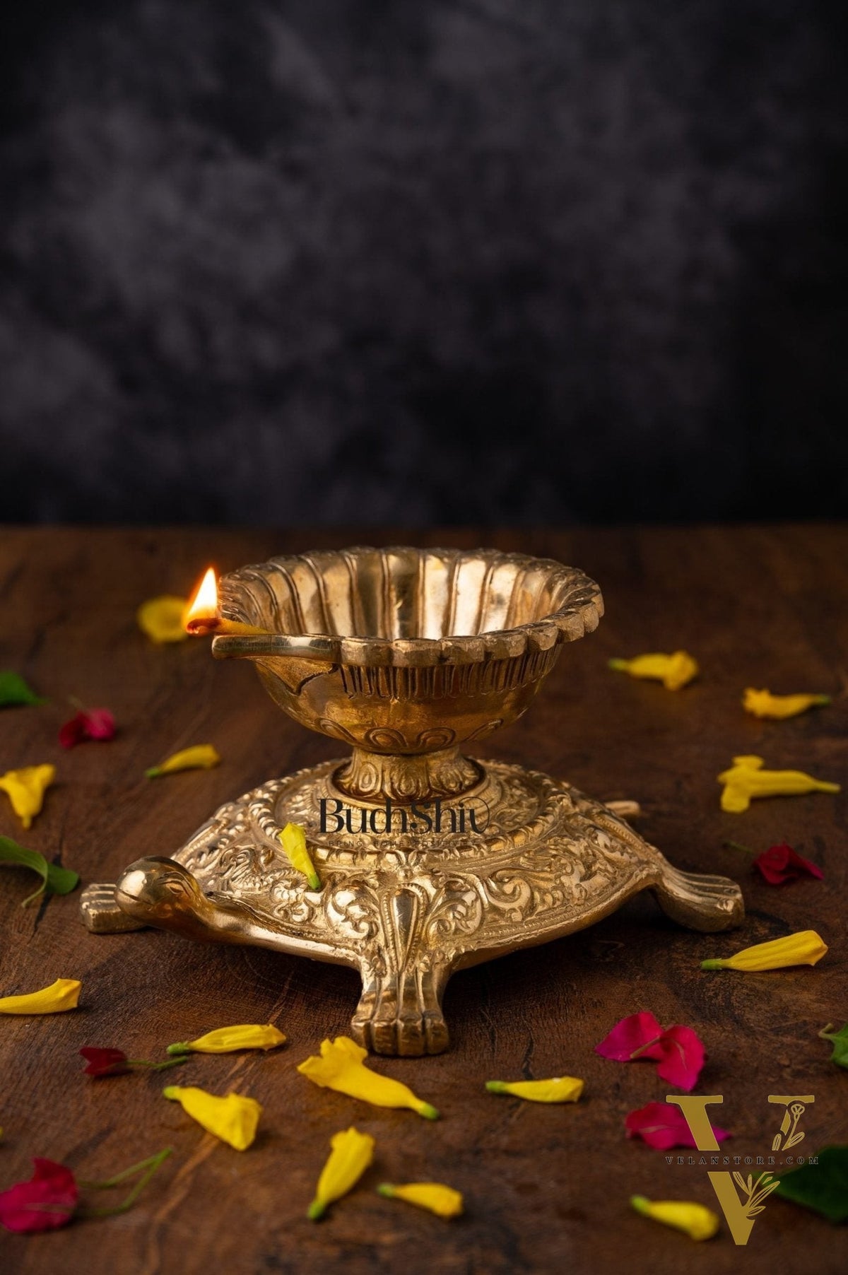 Pure Brass Vastu Tortoise Diya Lamp 6 inch