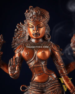 Pure Brass vintage Ardhanarishwara idol 13.5" Brown tone