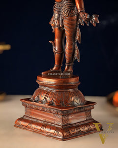 Pure Brass vintage Ardhanarishwara idol 13.5" Brown tone