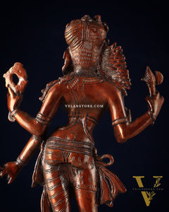 Pure Brass vintage Ardhanarishwara idol 13.5" Brown tone