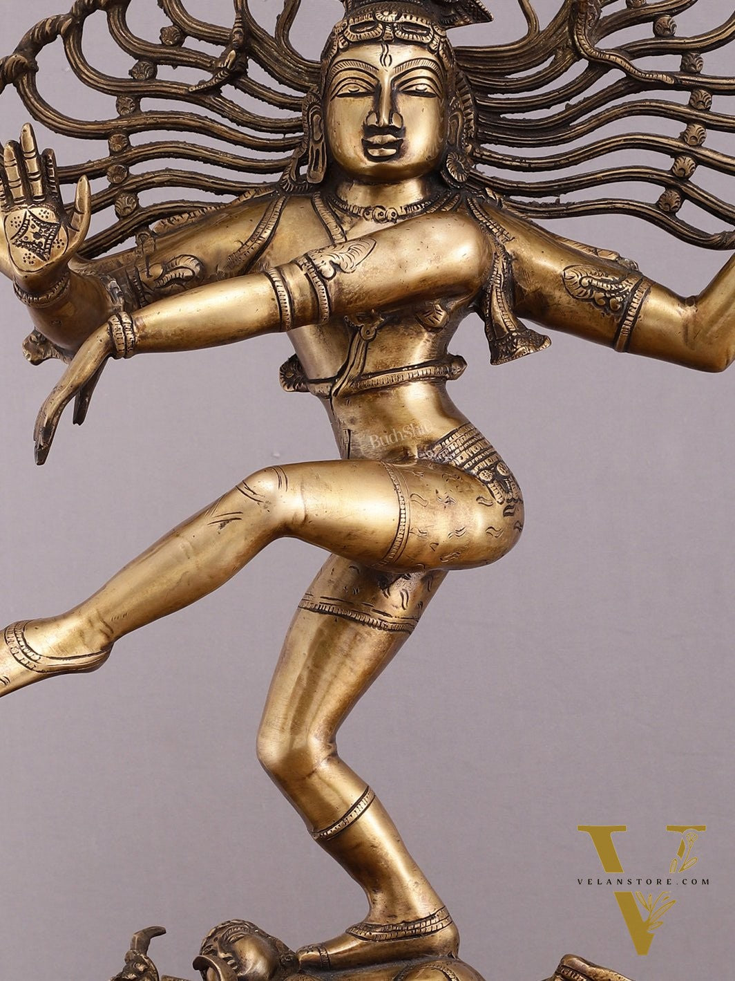 Pure Brass Vintage Dancing Shiva Sculpture - 28.5 Inch