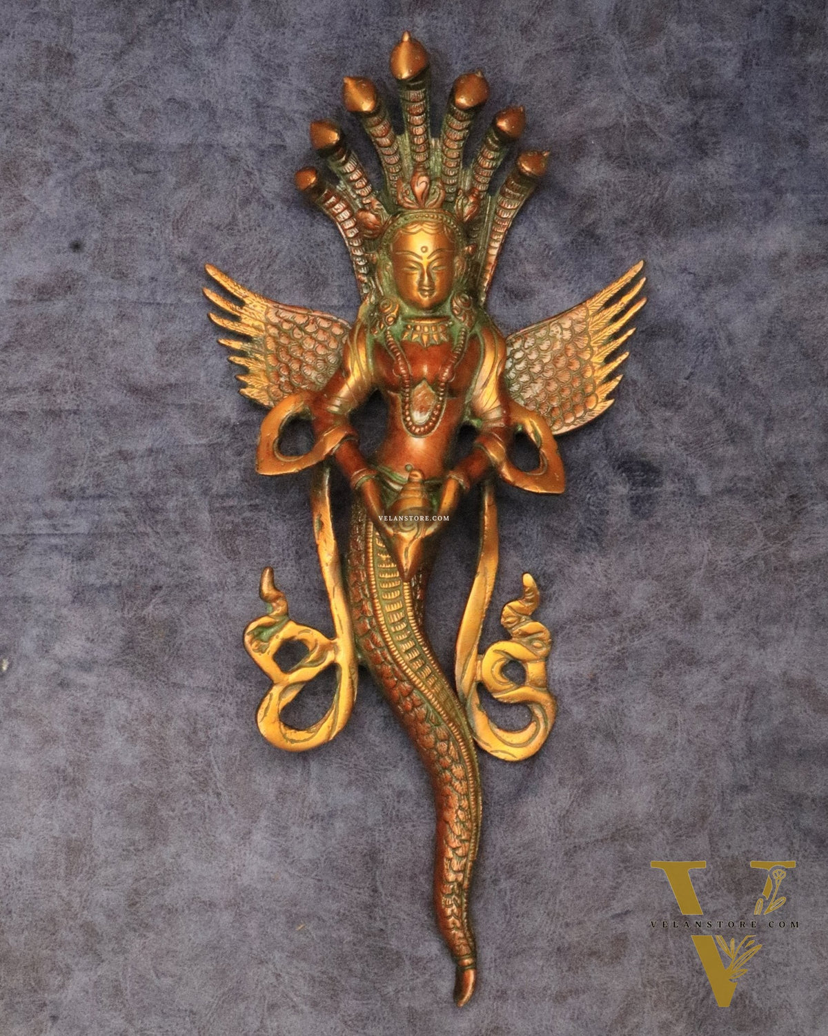 Pure Brass Vintage Naag Kanya Wall Hanging